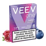 VEEV ONE Indiblue cu nicotina de 20 mg in pachet de 2 capsule cu aroma de afine si rodie